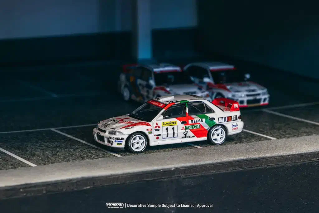 Tarmac Works - Mitsubishi Lancer Evolution II Rallye Monte-Carlo 1995 T. Mäkinen / S. Harjanne - GLOBAL64 - Scale 1/64 T64G-049-95MCR11