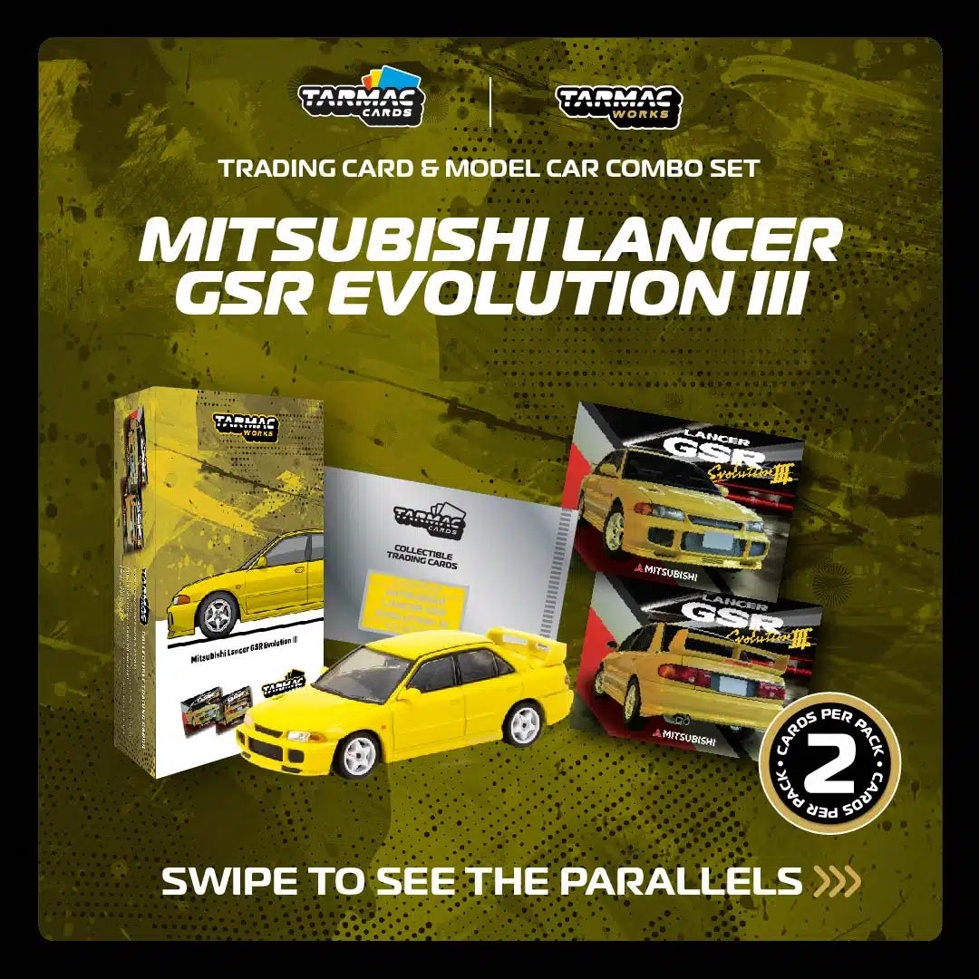 Tarmac Works - Mitsubishi Lancer GSR Evolution III Yellow - GLOBAL64 - Scale 1/64 T64G-050-YL