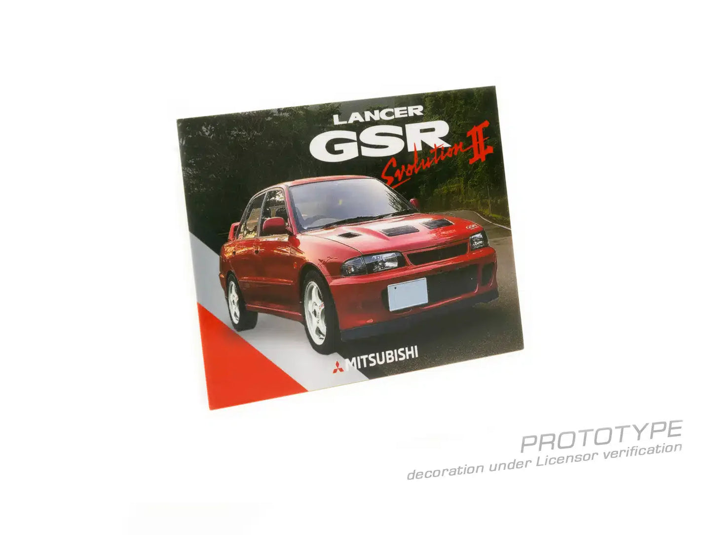 Tarmac Works - Mitsubishi Lancer GSR Evolution II Red Model Car + Trading Cards Combo Set - GLOBAL64 - Scale 1/64 T64G-049-RE