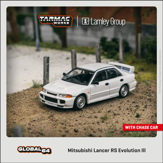 Tarmac Works - Mitsubishi Lancer RS Evolution III White - GLOBAL64 - Scala 1/64 T64G-050-RS