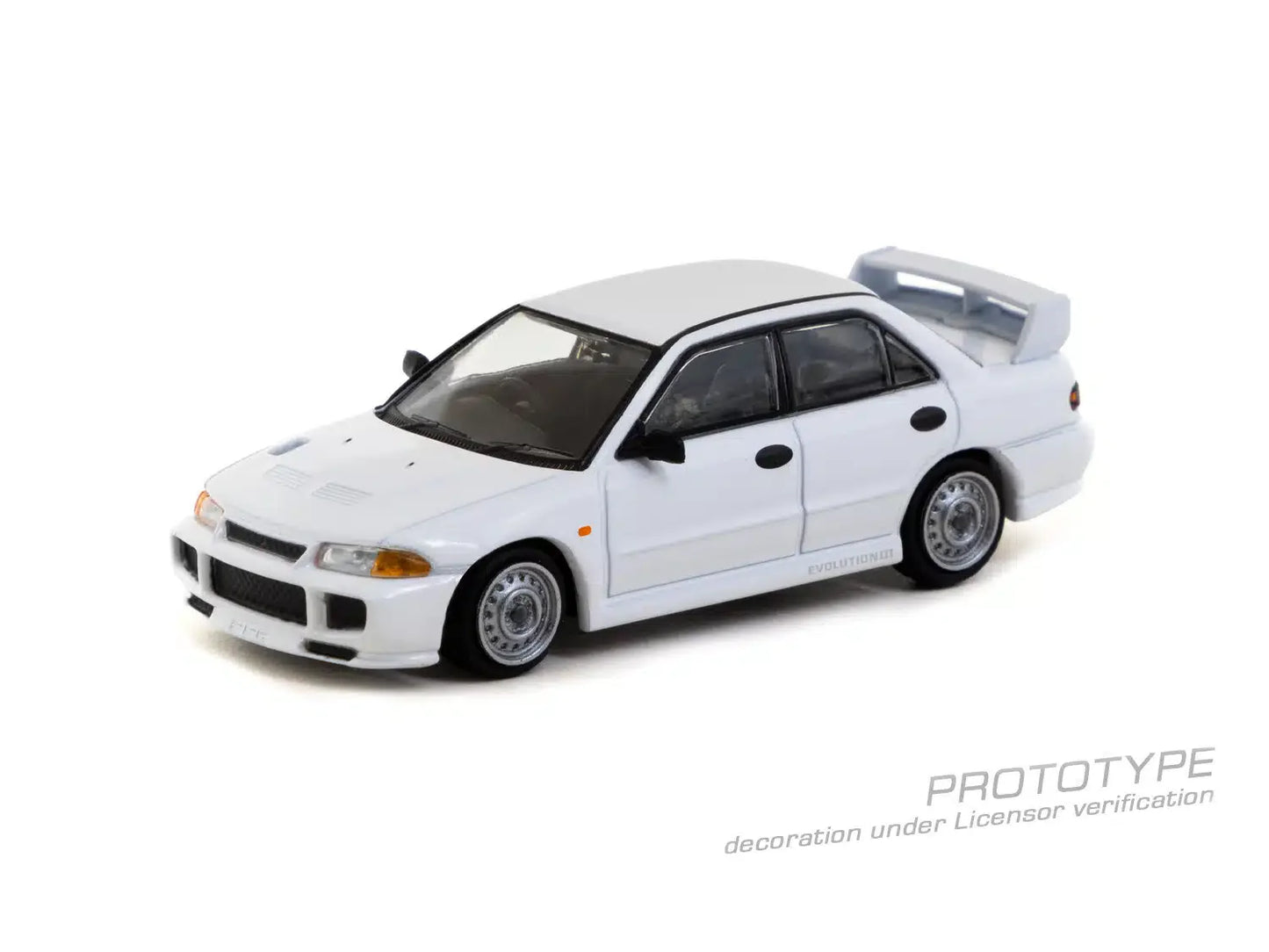 Tarmac Works - Mitsubishi Lancer RS Evolution III White - GLOBAL64 - Scale 1/64 T64G-050-RS
