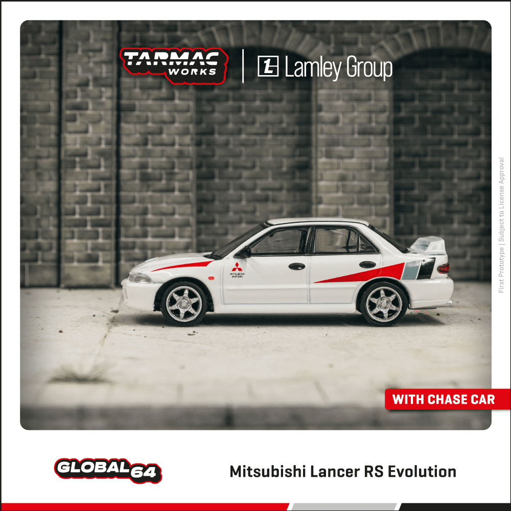 Tarmac Works - Mitsubishi Lancer RS Evolution White - GLOBAL64 - Scale 1/64 T64G-048-RS