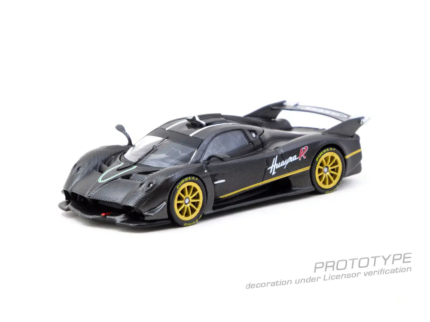 Tarmac Works - Pagani Huayra R Matt Black Carbon Fiber - GLOBAL64 - Scale 1/64 T64G-TL035-MBCF