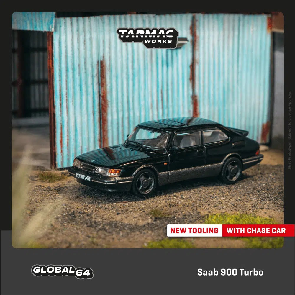 Tarmac Works - Saab 900 Turbo Black - GLOBAL64 - Scale 1/64 T64G-056-BK