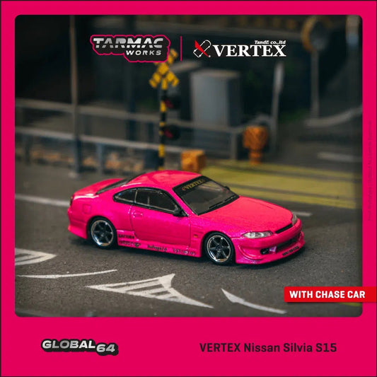 Tarmac Works - VERTEX Nissan Silvia (S15) Pink Metallic - GLOBAL64 - Scala 1/64 T64G-023-PI