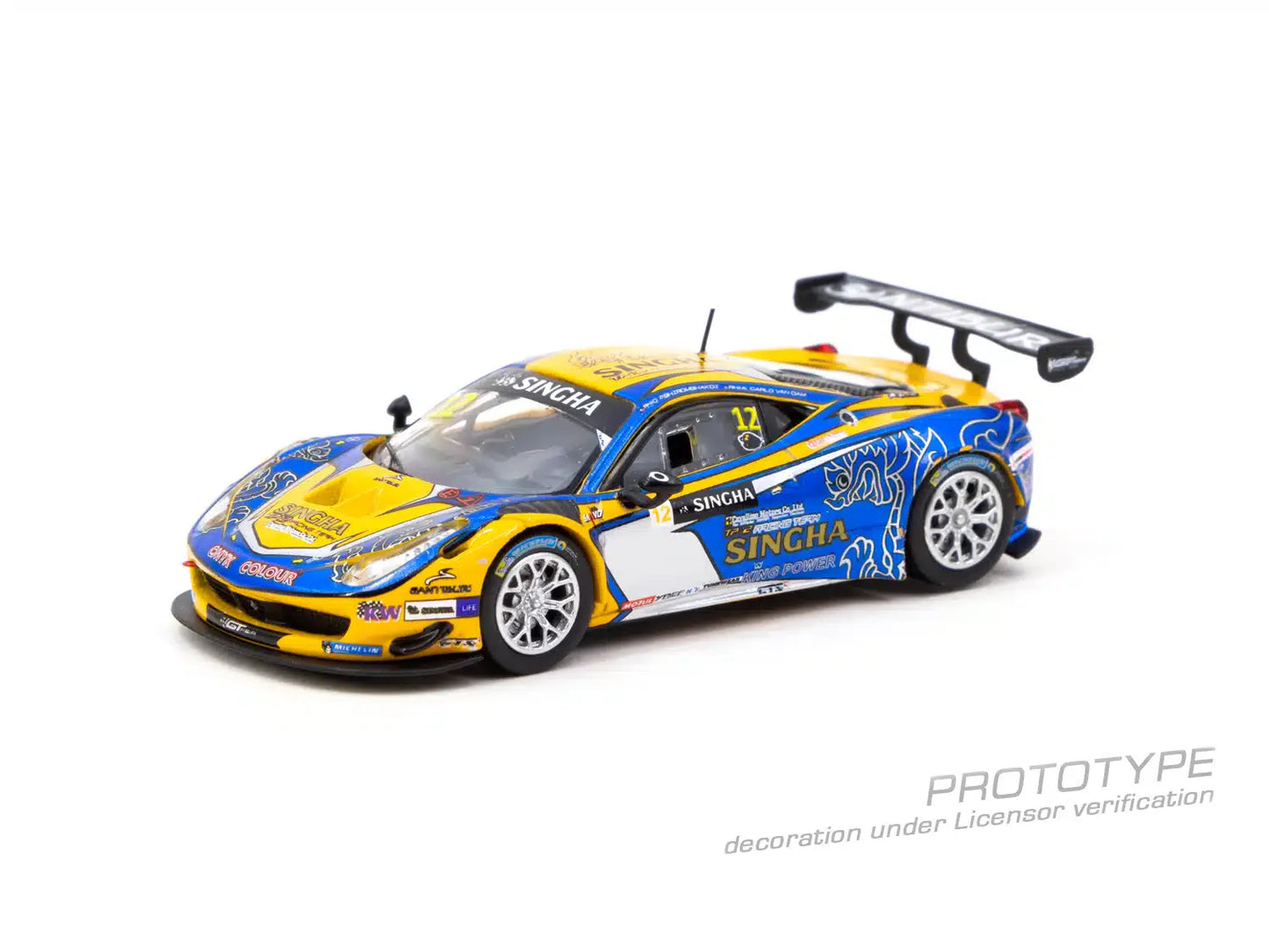 Tarmac Works - Ferrari 458 Italia GT3 GT Asia 2016 C. Van Dam / P. Bhirombhakdi - HOBBY64 - Scale 1/64 T64-074-16GTA12