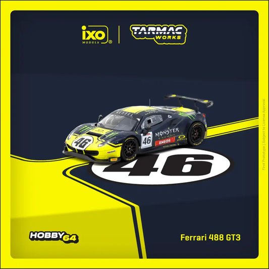 Tarmac Works - Ferrari 488 GT3 #46 Gulf 12 Hours 2019 - HOBBY64 - Scale 1/64 T64-072-19GUF46