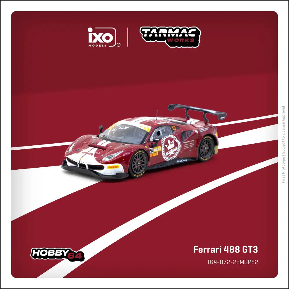 Tarmac Works - Ferrari 488 GT3 Macau GT Cup – FIA GT World Cup 2023 Harmony Racing Chen Weian - HOBBY64 - Échelle 1/64 T64-072-23MGP52