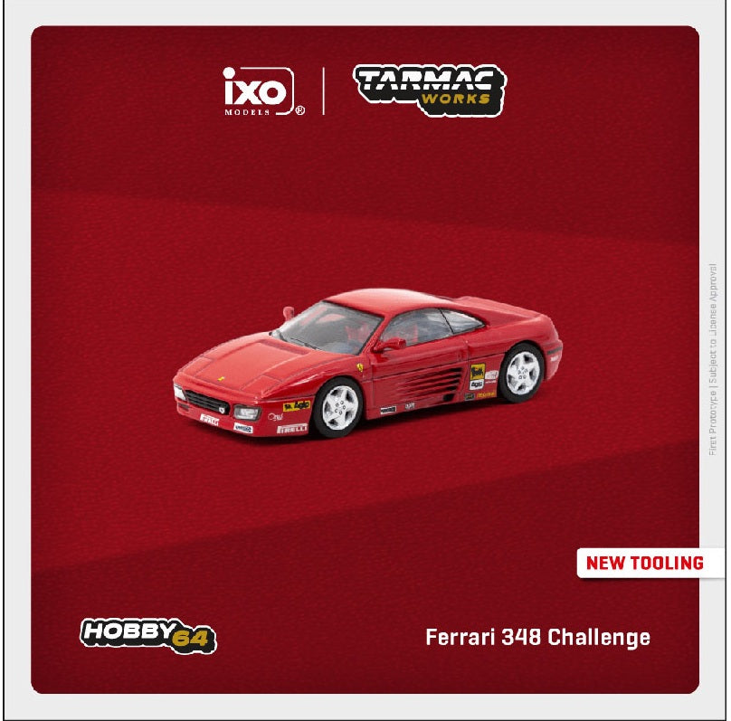 Tarmac Works - Ferrari 348 Challenge Presentation Red - HOBBY64 - Scala 1/64 T64-082-PRE