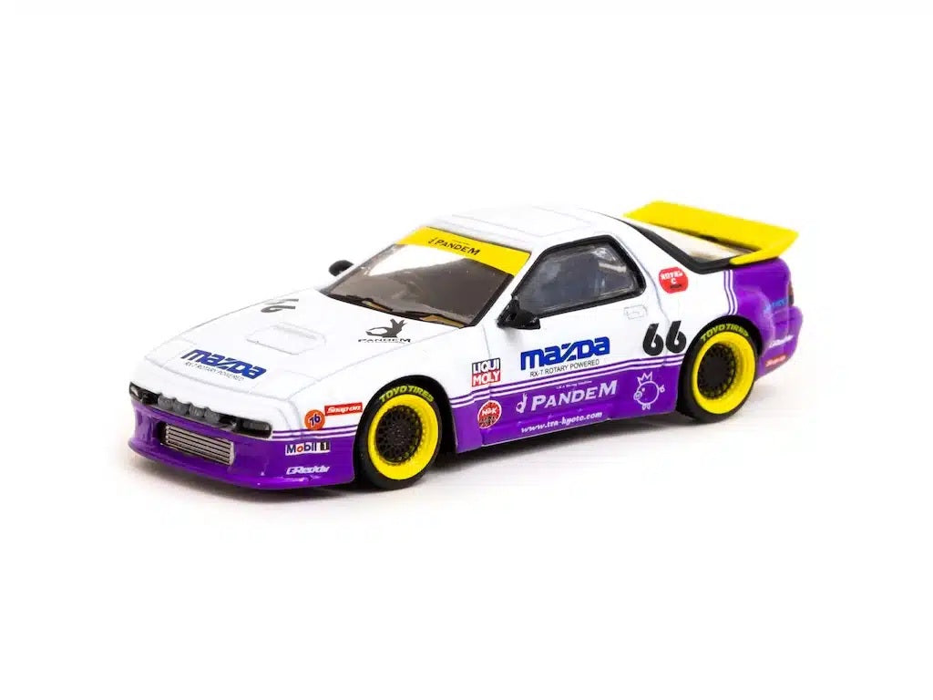 Tarmac Works - Pandem Mazda RX-7 FC3S White / Purple - HOBBY64 - Scala 1/64 T64-066-WP