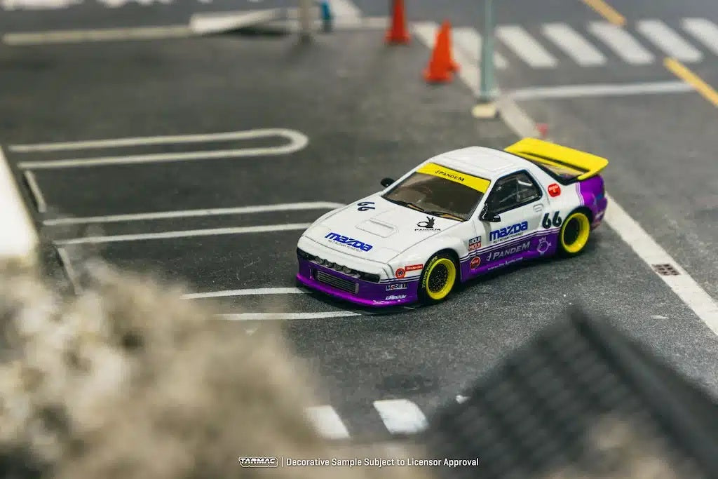 Tarmac Works - Pandem Mazda RX-7 FC3S White / Purple - HOBBY64 - Scala 1/64 T64-066-WP