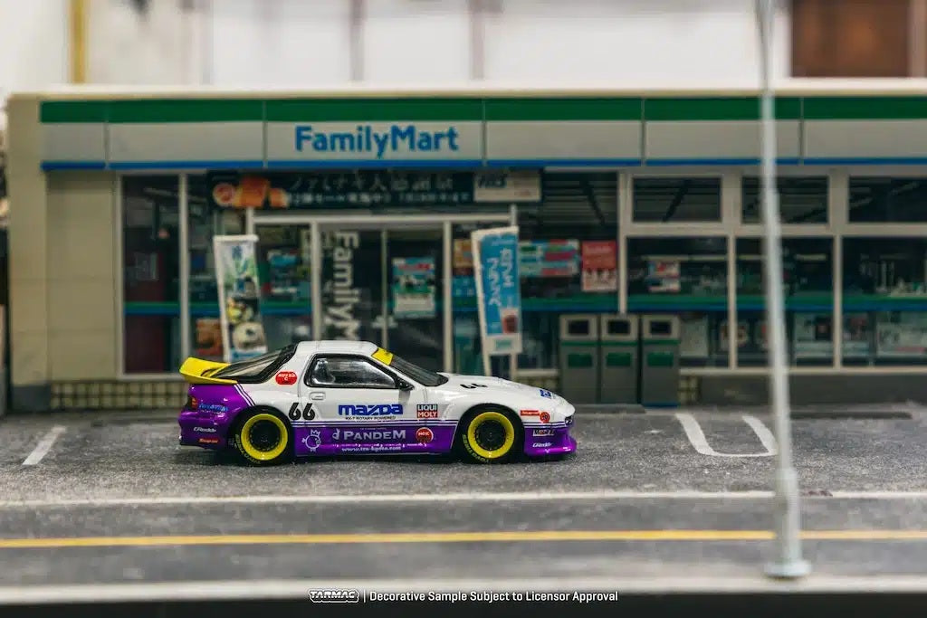 Tarmac Works - Pandem Mazda RX-7 FC3S White / Purple - HOBBY64 - Scala 1/64 T64-066-WP