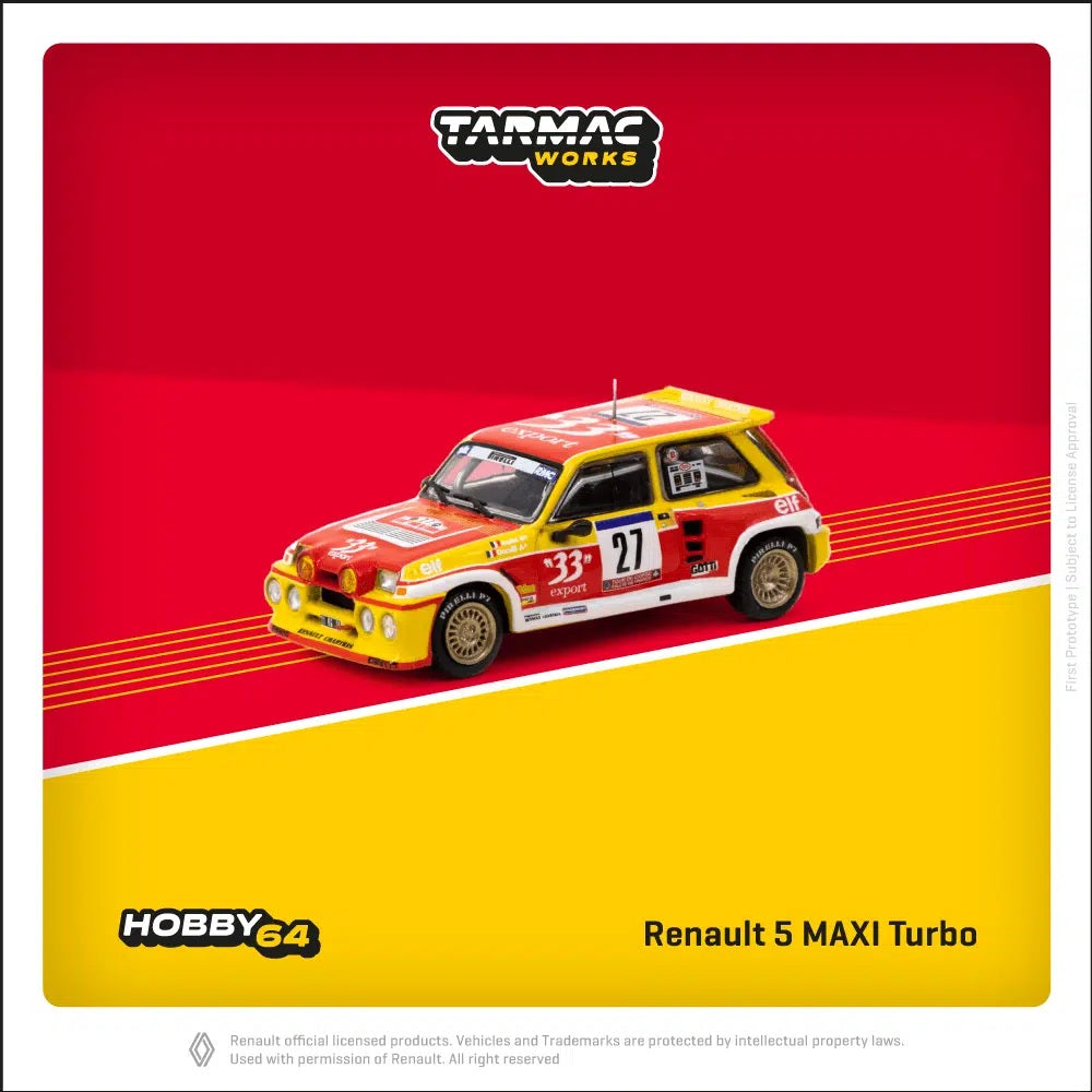 Tarmac Works - Renault 5 MAXI Turbo Tour de Corse – Rallye de France 1985 Didier Auriol / Bernard Occelli - HOBBY64 - Scale 1/64 T64-TL061-85TDC27