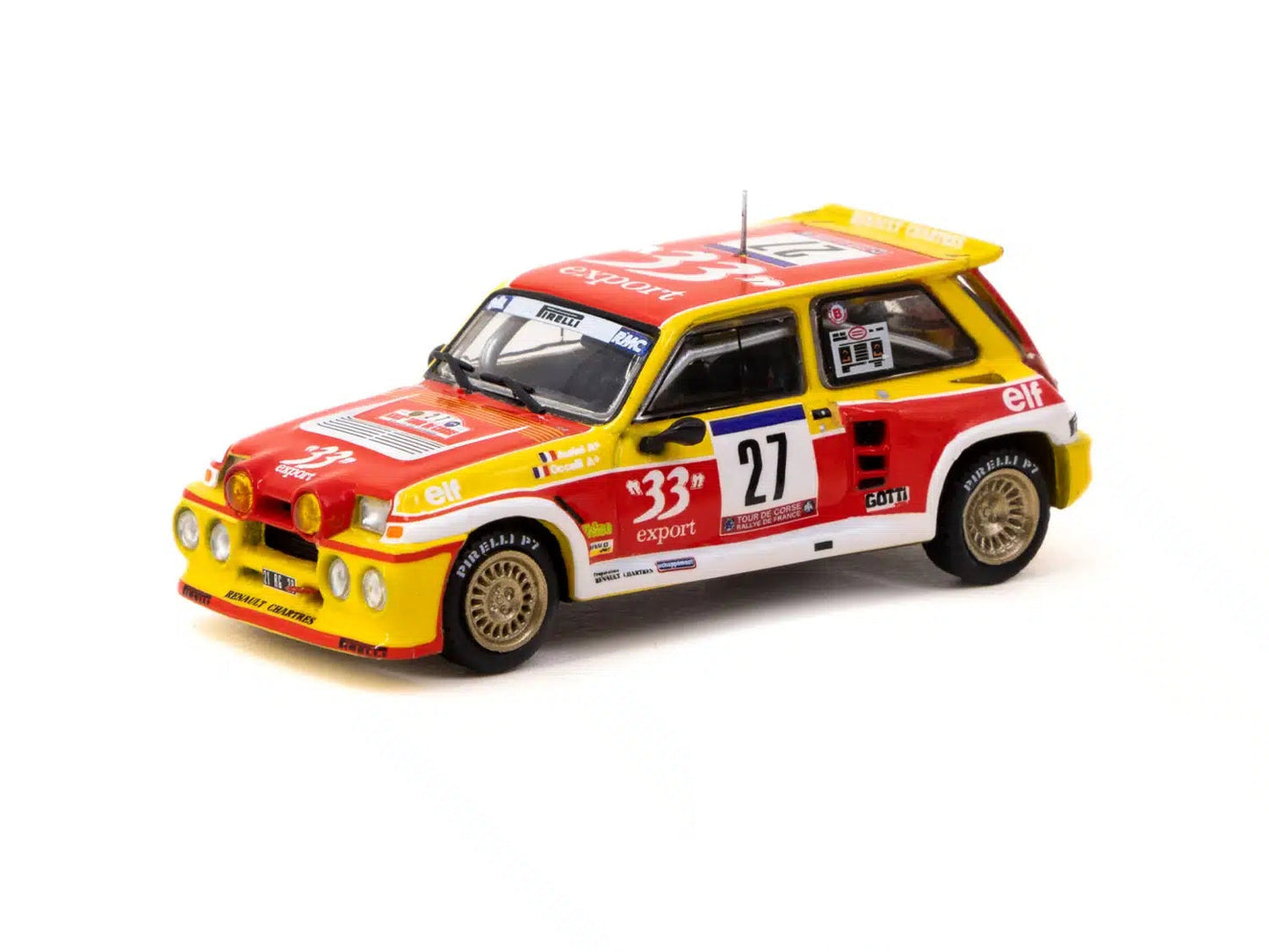 Tarmac Works - Renault 5 MAXI Turbo Tour de Corse – Rallye de France 1985 Didier Auriol / Bernard Occelli - HOBBY64 - Scale 1/64 T64-TL061-85TDC27