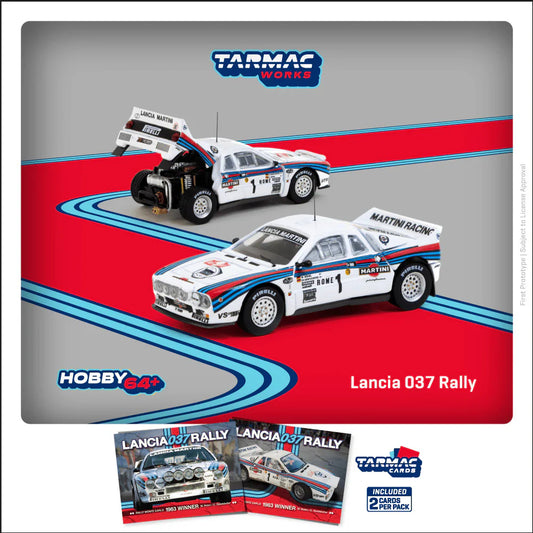 Tarmac Works Lancia 037 Rally - Rally Monte Carlo 1983 Winner W. Rohrl / C. Geistdorfer - Scala 1/64 T64P-TL002-83RMC01