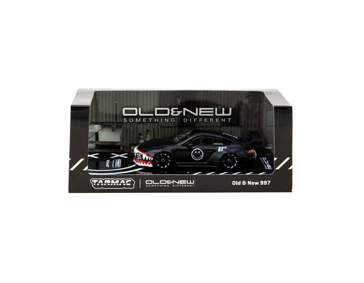 Tarmac Works - Porsche Old &amp; New 997 Matt Black - HOBBY64 - Scale 1/64 T64-TL053-MB