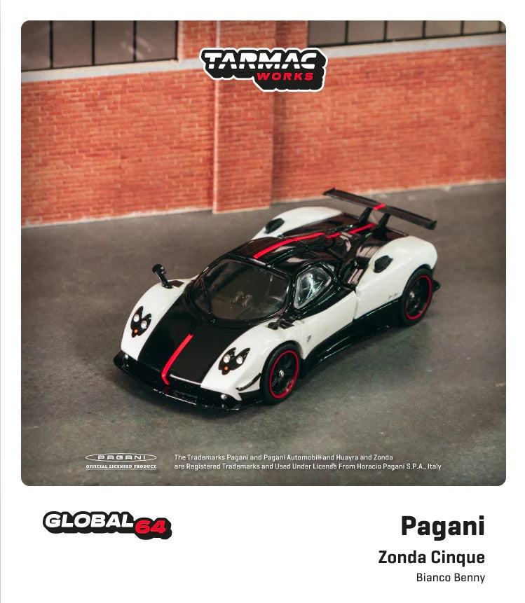 Tarmac Works - Pagani Zonda Cinque Bianco Benny - Scala 1/64 T64G-TL021-WH