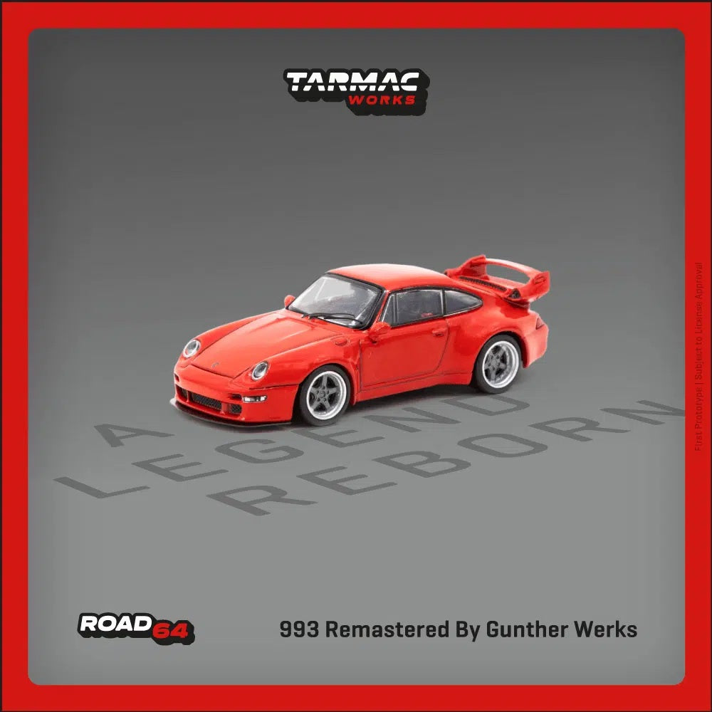Tarmac Works - Porsche 993 Remastered By Gunther Werks Red - ROAD64 - Scale 1/64 T64R-TL054-RE
