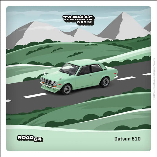 Tarmac Works - Datsun 510 Light Green  - ROAD64 - Scala 1/64 T64R-052-GR