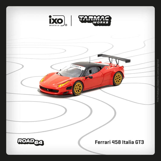 Tarmac Works - Ferrari 458 Italia GT3 Red - ROAD64 - Scale 1/64 T64R-073-RE