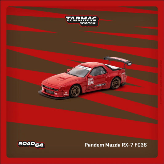 Tarmac Works - Pandem Mazda RX-7 FC3S Red - ROAD64 - Scala 1/64 T64R-066-RE