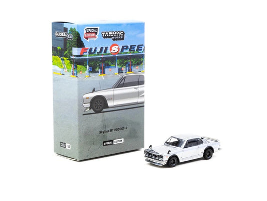 Tarmac Works - Nissan Skyline HT 2000GT-R Silver Chrome "Japan Fuji Speedway Special Ed" "Global64" Series - Scala 1/64 T64G-043-SC