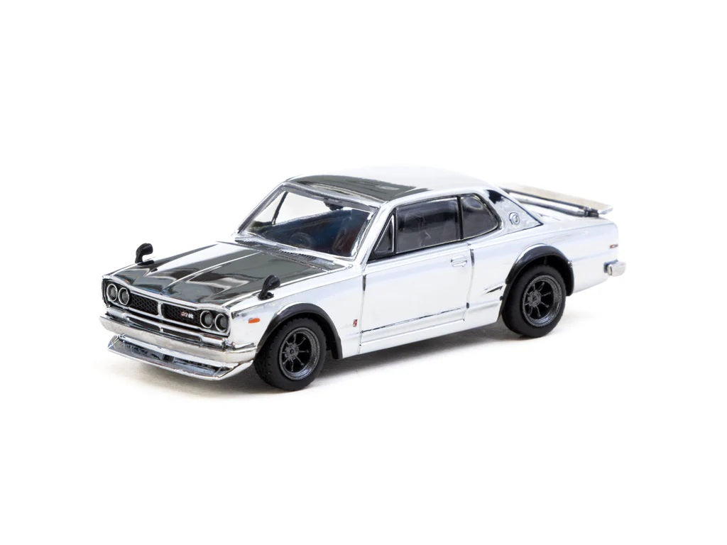 Tarmac Works - Nissan Skyline HT 2000GT-R Silver Chrome "Japan Fuji Speedway Special Ed" "Global64" Series - Scale 1/64 T64G-043-SC