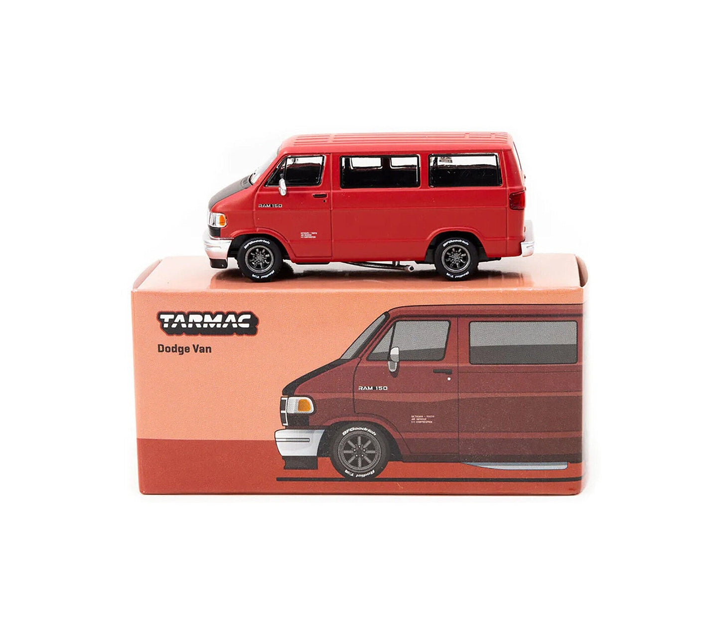 Tarmac Works MiJo Exclusives - Dodge Van Red - Scala 1/64 T64G-TL032-RE MJ Blister