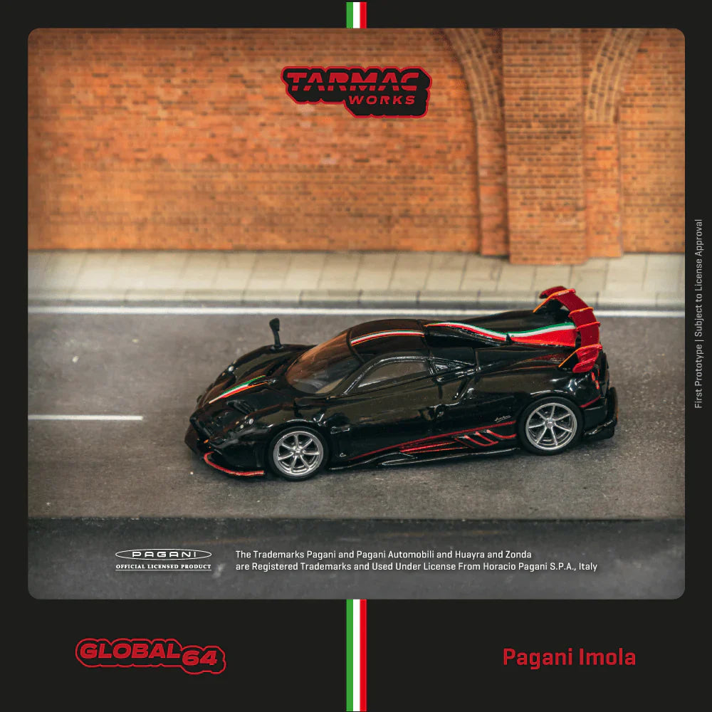 Tarmac Works - Pagani Imola Nero Oro - MiJo Exclusives - 1/64 Scale T64G-TL046-BK