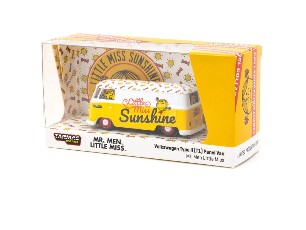 Tarmac Works - VW Type II (T1) Panel Van Mr.Men Little Miss Little Miss Sunshine - Scale 1/64 T64S-005-MMLM