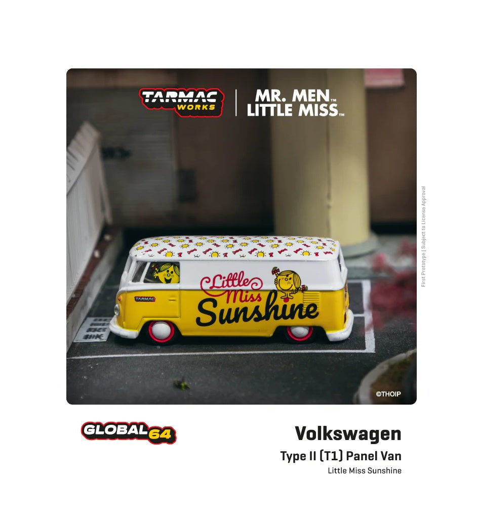 Tarmac Works - VW Type II (T1) Panel Van Mr.Men Little Miss Little Miss Sunshine - Scale 1/64 T64S-005-MMLM