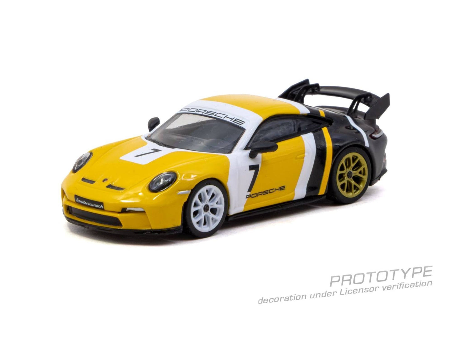 [PRE-ORDER] Tarmac Works x Minichamps - Porsche 911 ( 992 ) Black & Yellow GT3 2022 - 1/64 Scale T64MC-024-YB
