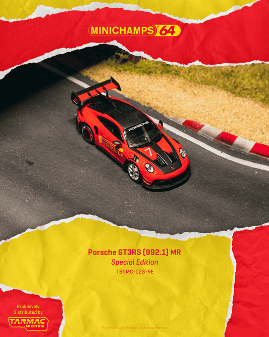[PRE-ORDER] Tarmac Works x Minichamps - Porsche GT3RS (992.1) MANTHEY RACING Red 2025 - Scala 1/64 T64MC-023-RE