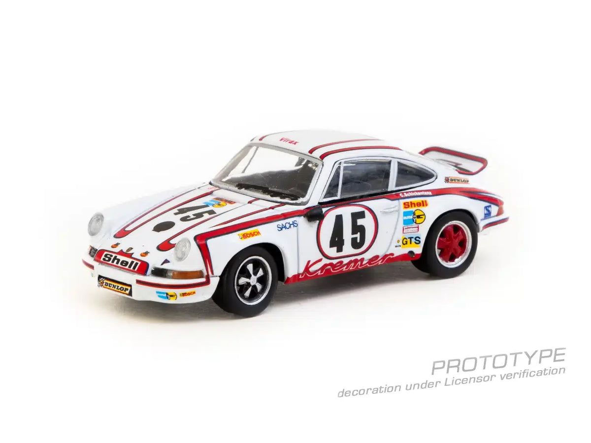 Tarmac Works x Schuco - Porsche 911 Carrera RSR 2.8 n° 45, vainqueur Le mans 1973 - COLLAB64 - Échelle 1/64 T64S-023-73LM45