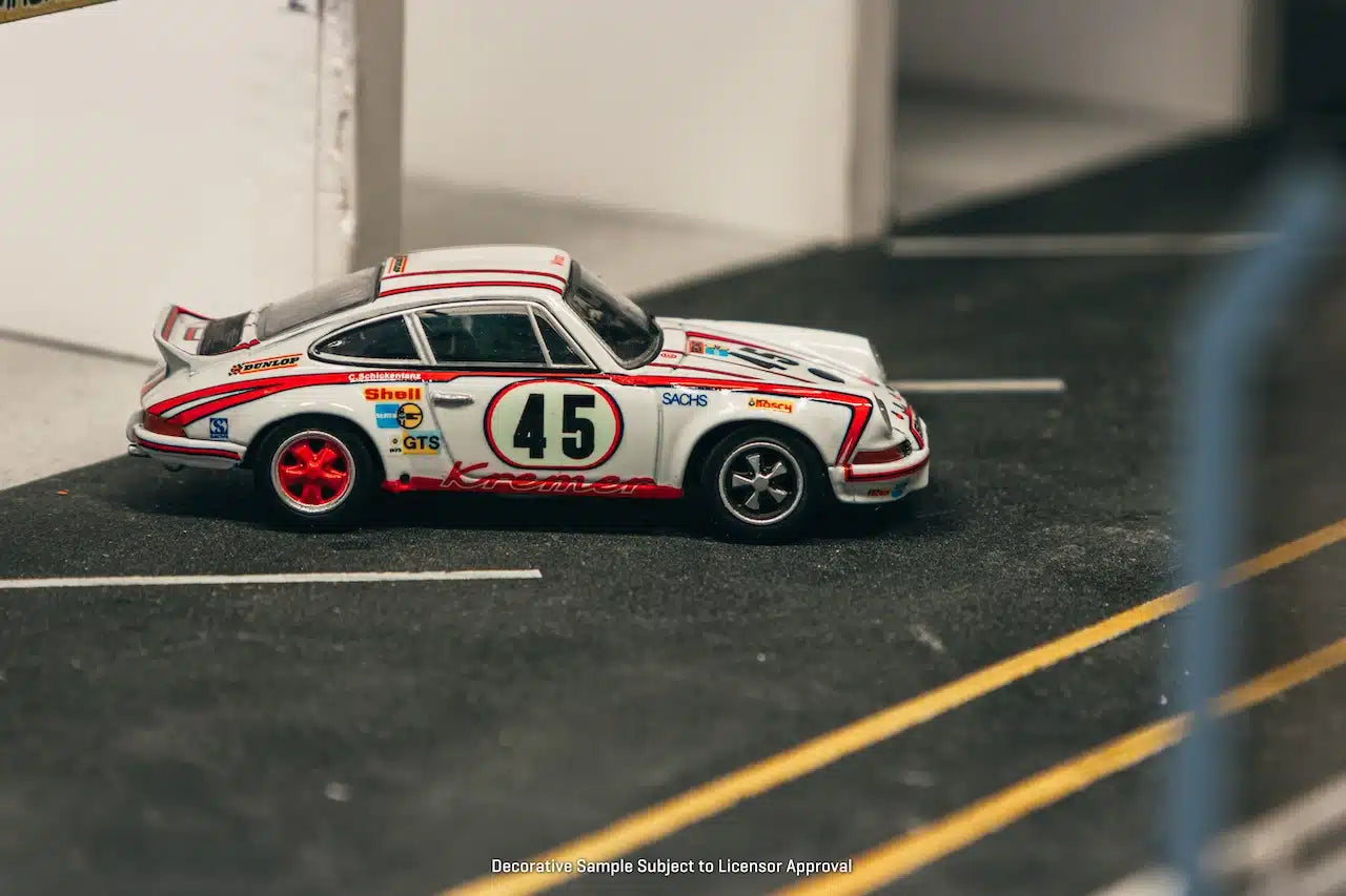Tarmac Works x Schuco - Porsche 911 Carrera RSR 2.8 n° 45, vainqueur Le mans 1973 - COLLAB64 - Échelle 1/64 T64S-023-73LM45