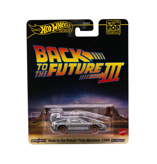 Hot Wheels Premium - DeLorean Back To The Future III Time Machine 1955 Matt Silver - Scala 1/64 JBL76