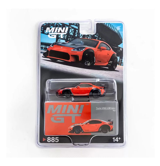 Mini Gt - Toyota GR86 LB★Nation Red - Scale 1/64 MGT00885-BL Blister Packaging