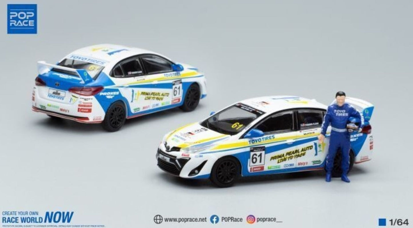 Pop Race - Toyota GR VIOS #61 Tengku Djan Malaysia Season 4 with Figure Scala 1/64 PR64-0008