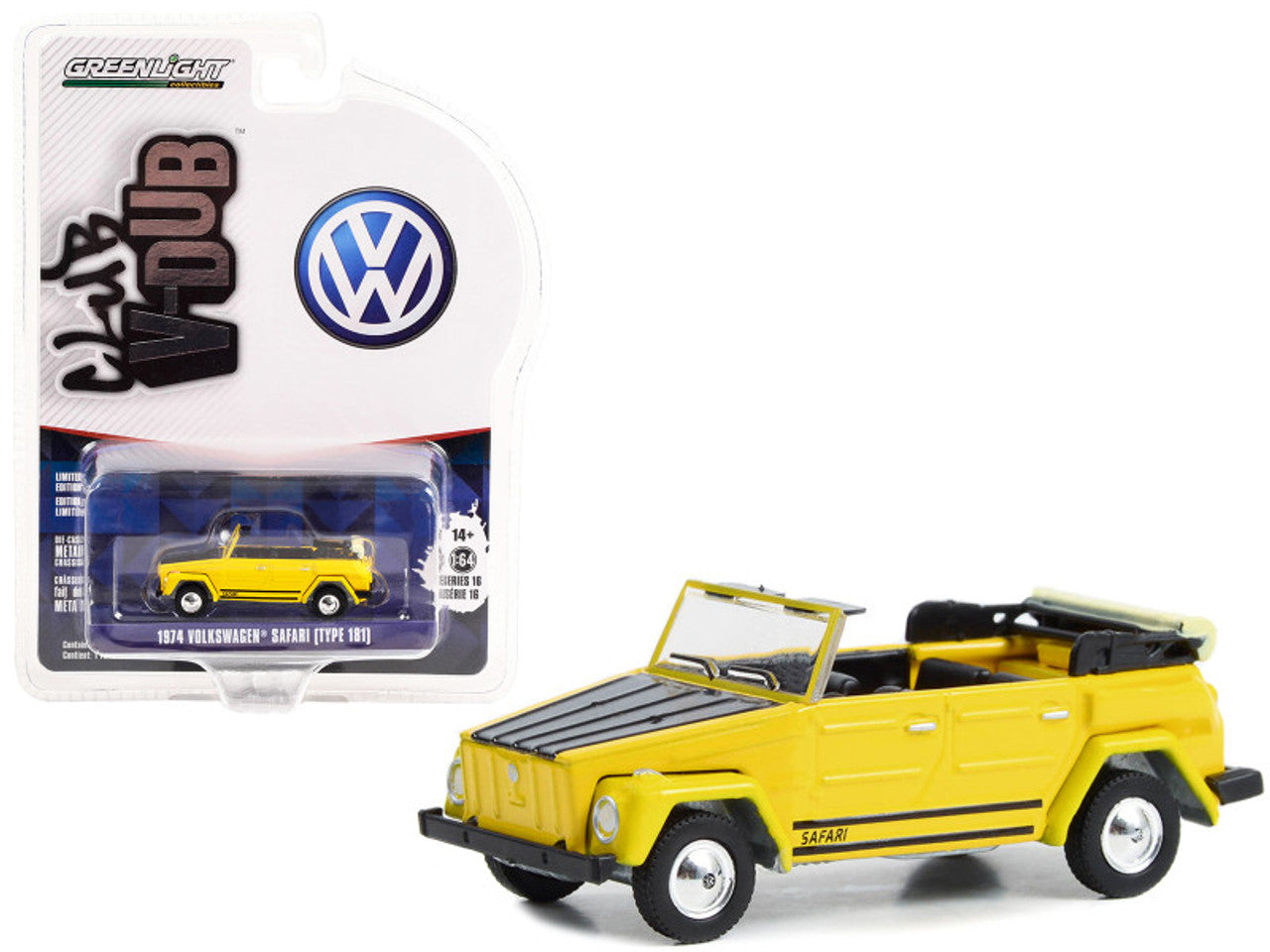 Greenlight - 1974 Volkswagen Safari Type 181 Yellow - Club V-Dub - Scale 1/64