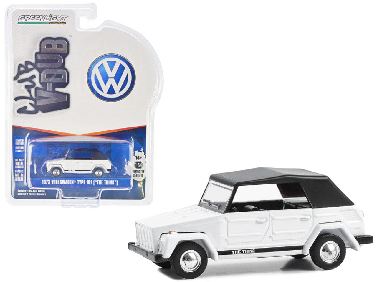 Greenlight - Volkswagen Type 181 (Thing) White with Black Soft Top - Club V-Dub - Greenlight - Scale 1/64
