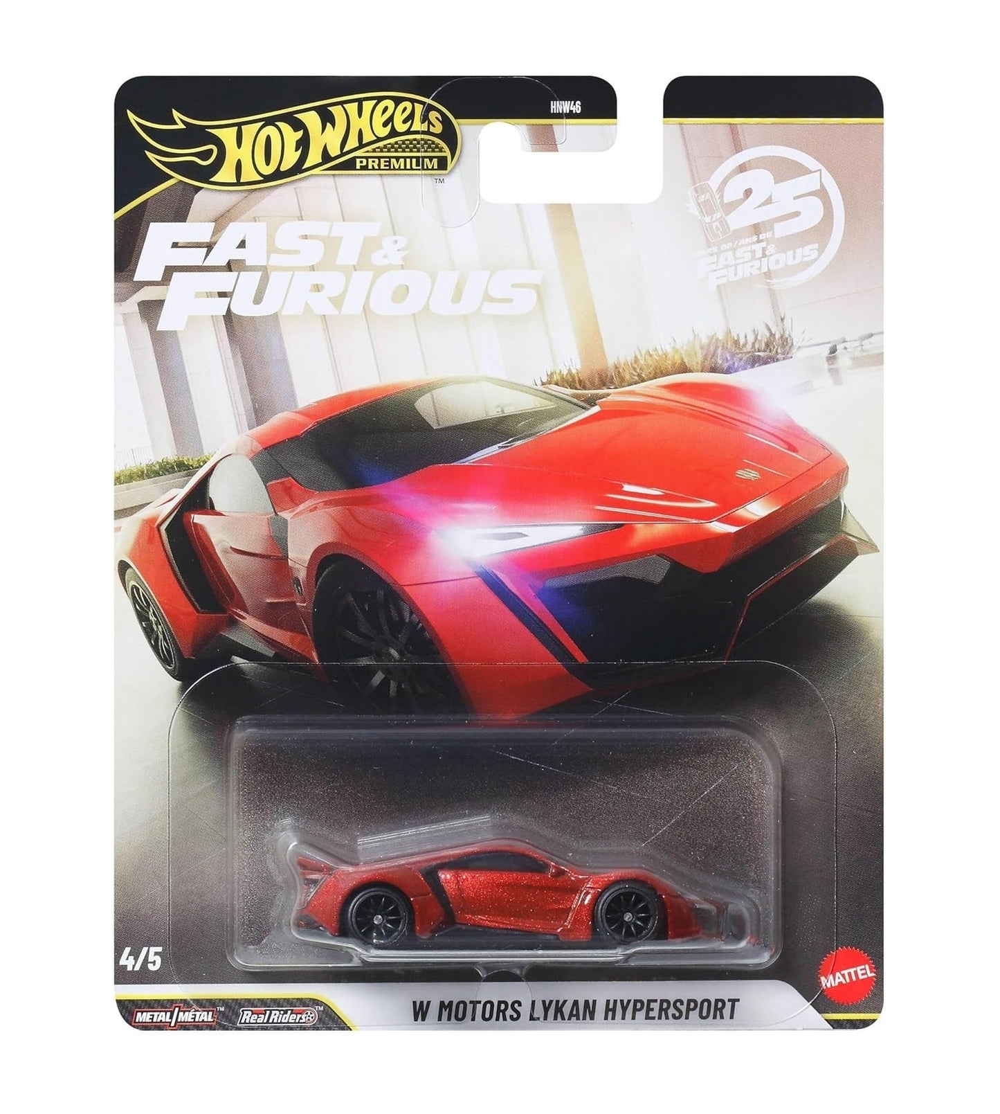 Hot Wheels Premium - W MotoRS Lykan HypeRSport Fast & Furious 25e anniveRSaire - Échelle 1/64