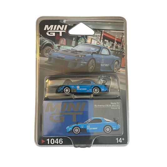 Mini GT - Mazda RX-7 RE-Amemiya 20B NA 3ROTOR-7 “Ama-san Go” 2024 - Scale 1/64 MGT01046-BL Blister Packaging