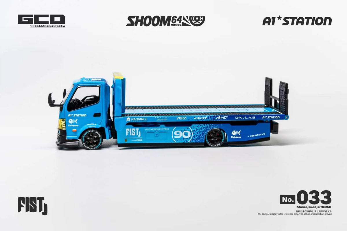 [PRE-ORDER] SHOOM64 - HINO 300 Custom Drop-Bed Car Carrier - 1/64 Scale SHOOM-10-033