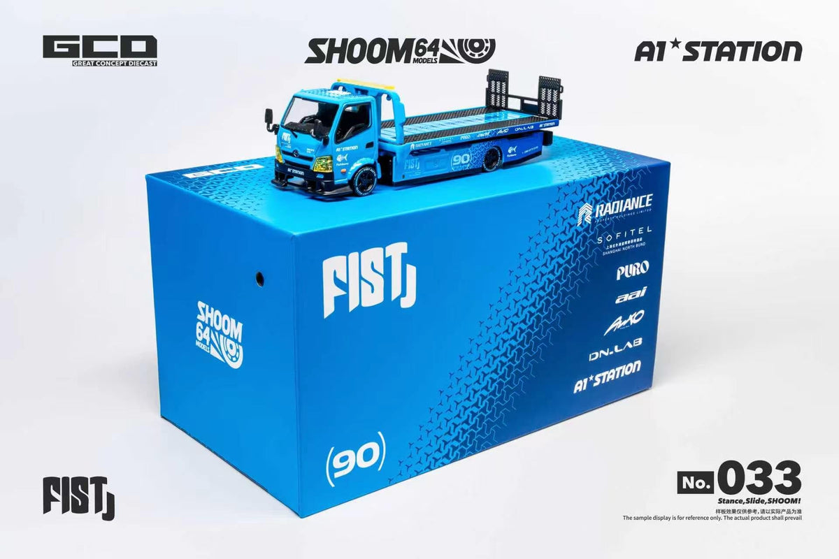 [PRE-ORDER] SHOOM64 - HINO 300 Custom Drop-Bed Car Carrier - 1/64 Scale SHOOM-10-033