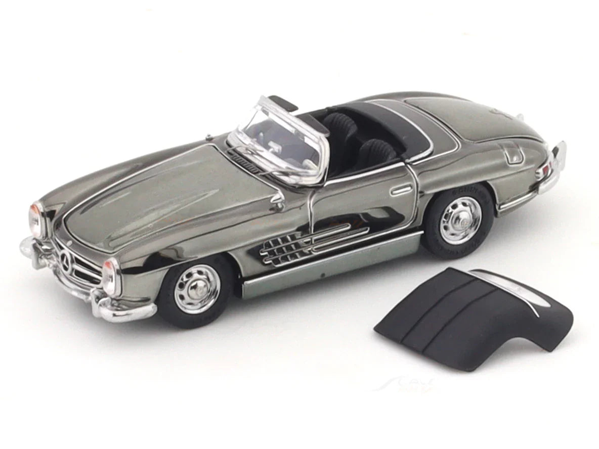 YS Models - 1957 Mercedes -Benz 300SL Roadster dark chrome - 1/64 Scale