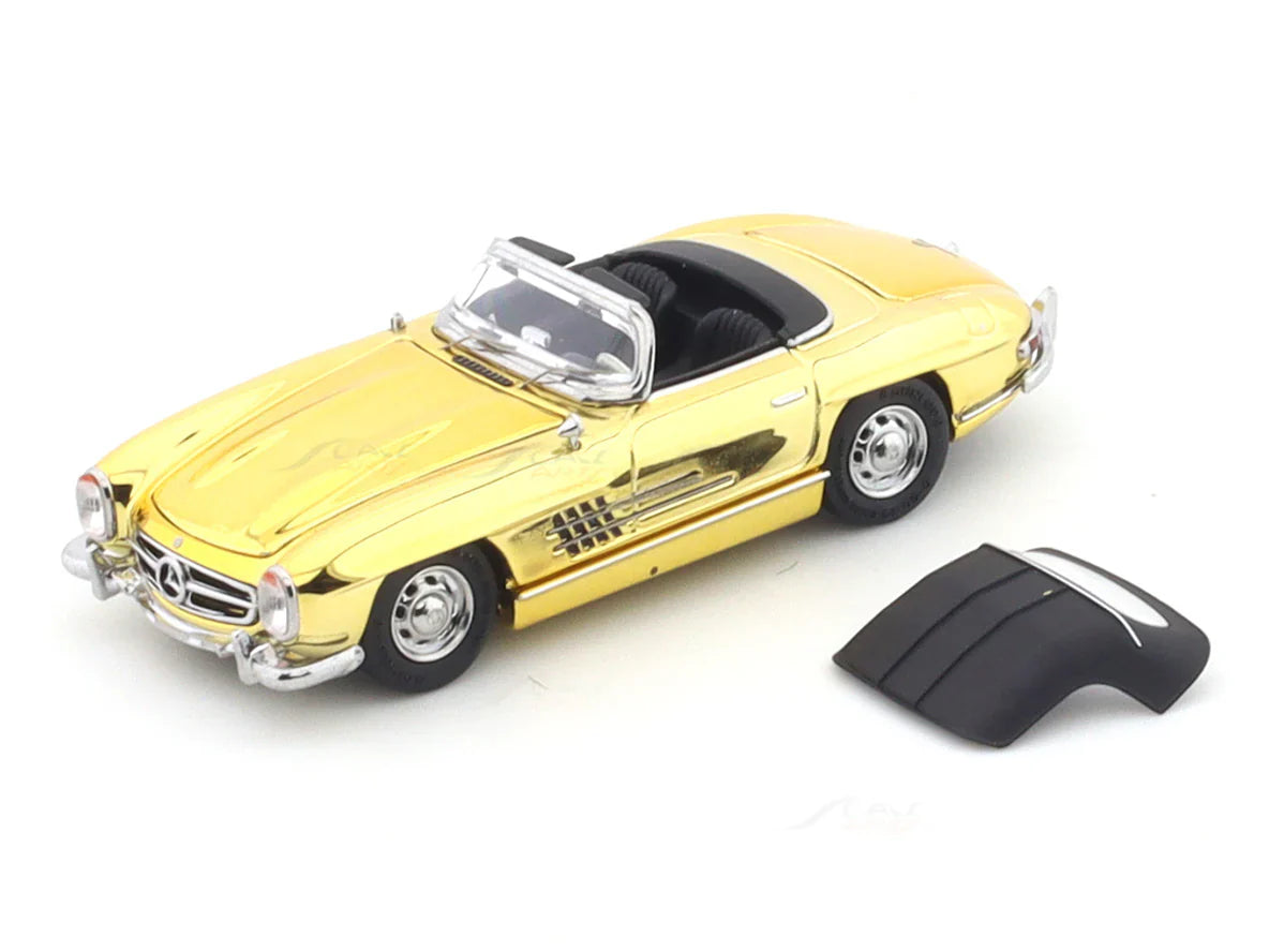 YS Models - 1957 Mercedes -Benz 300SL Roadster Gold - 1/64 Scale