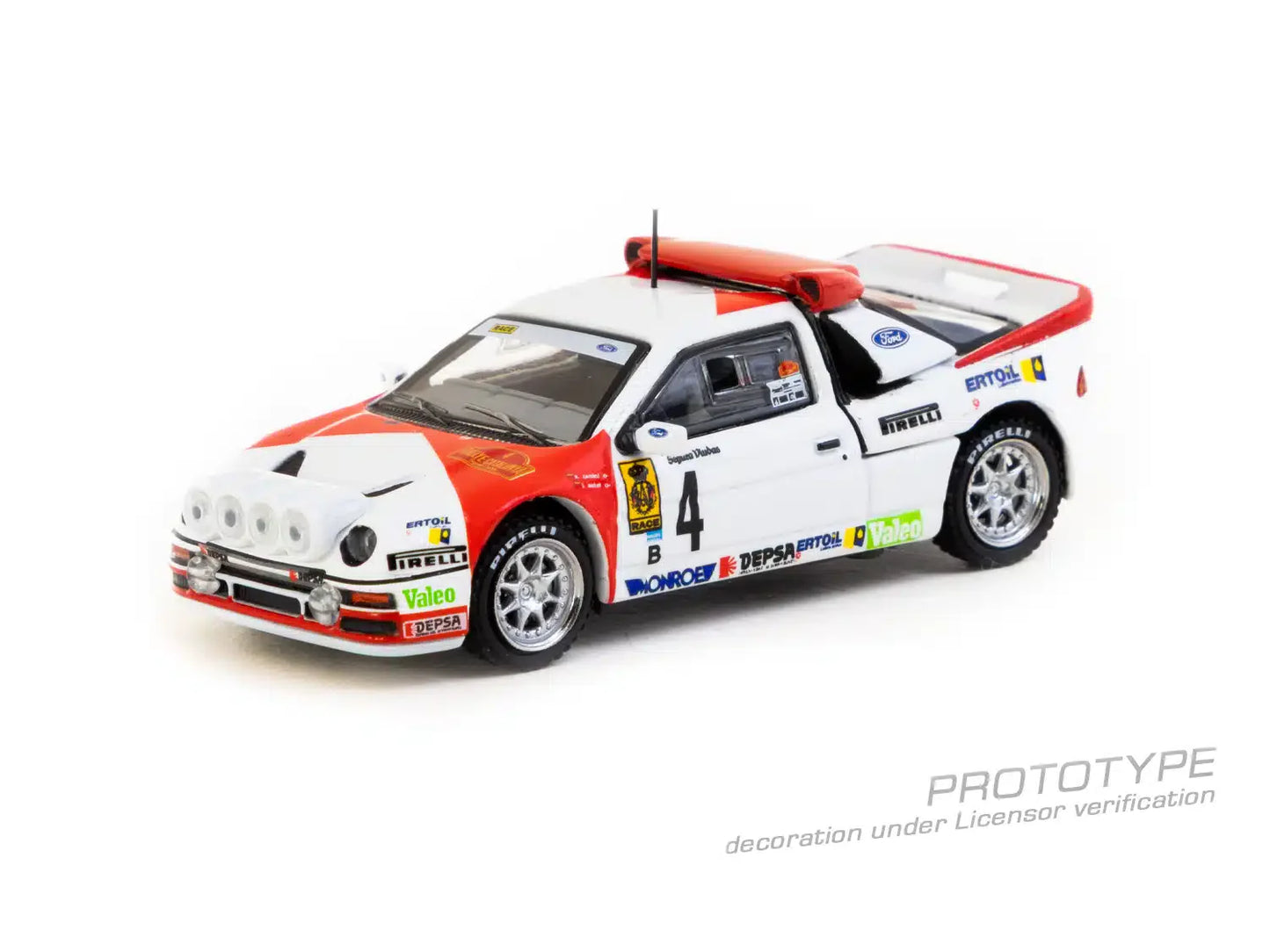 Tarmac Works - Ford RS200 #4 Rallye Catalunya 1986 Antonio Zanini - Josep Autet - HOBBY64+ - Scale 1/64 T64P-001-86RC04