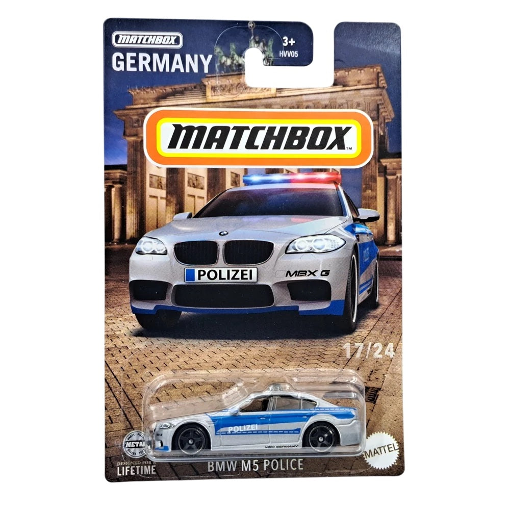 Matchbox - BMW M5 German Police Polizei Germany Series - Scale 1/64 Approx. HVV38