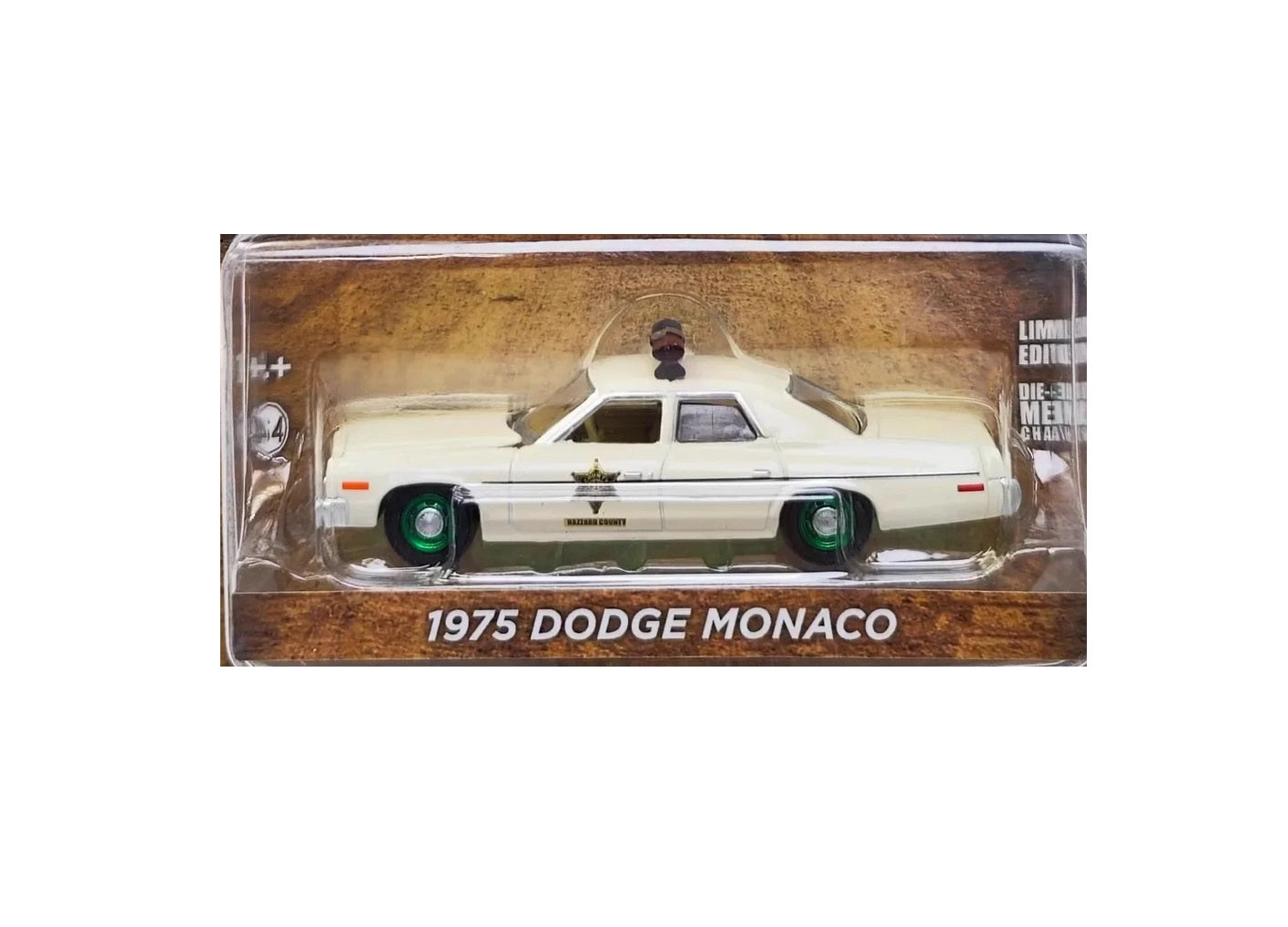 Greenlight - 1975 Dodge Monaco (Green Wheels) Police Hazzard County - Scale 1/64
