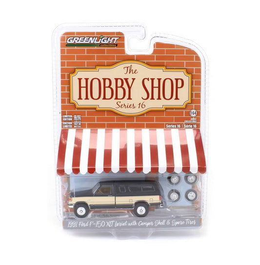 Greenlight - 1991 Ford F-150 XLT Lariat Truck with Camper Shell and Spare Tires - Series Hobby Shop - Scale 1/64